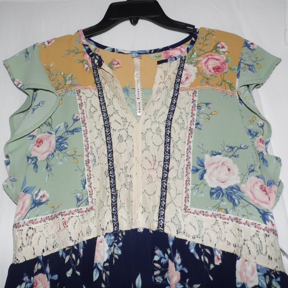 Uncle Frank Mock Kantha Stitch Floral Dress
